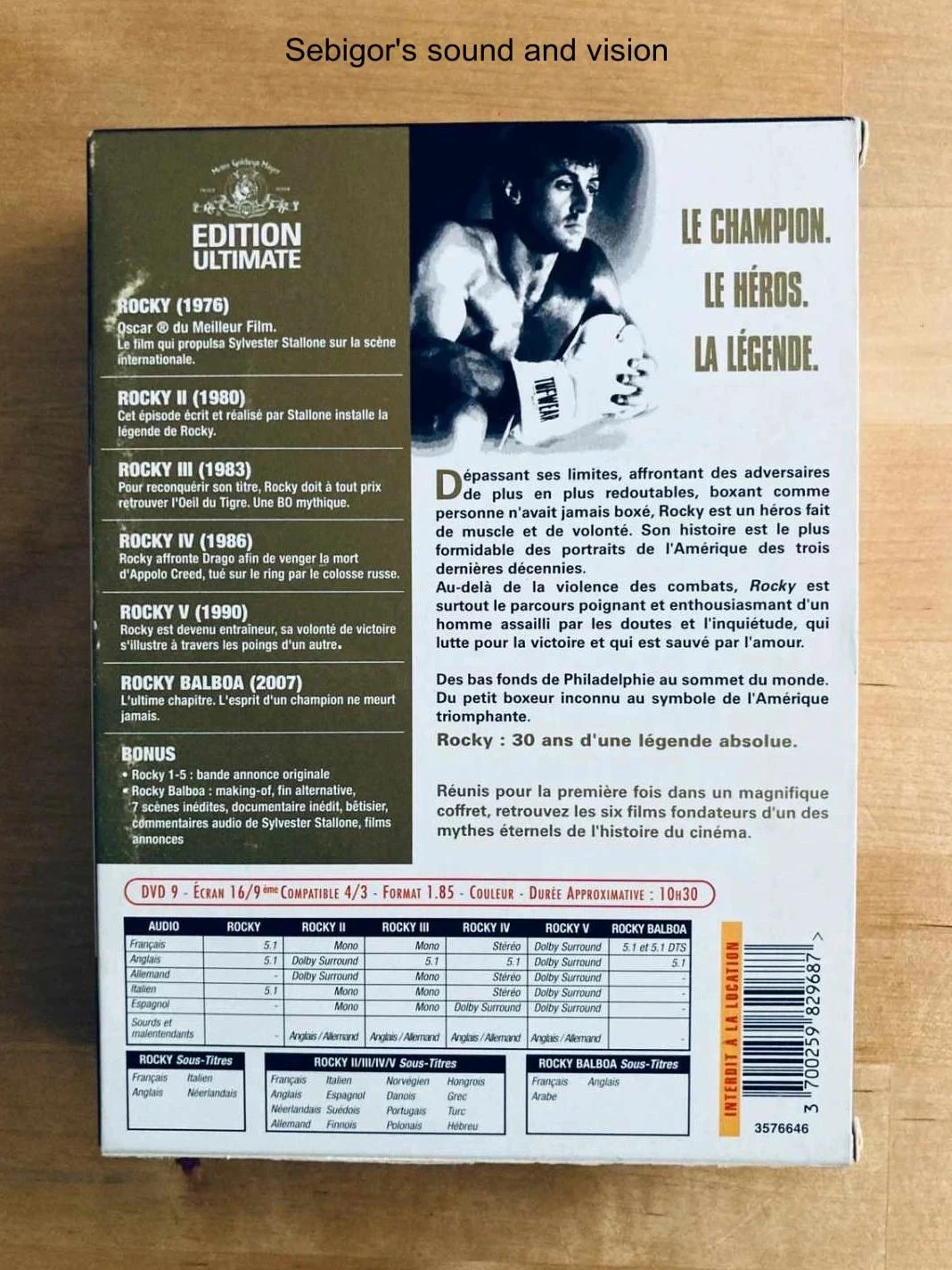 Coffret DVD Antologia da saga Rocky Sylvester Stallone edição Ultimate. – photo 3